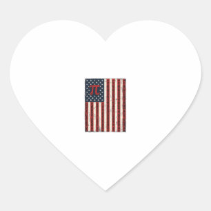 Vintage Pi American Flag Math Teacher Shirt Design Heart Sticker