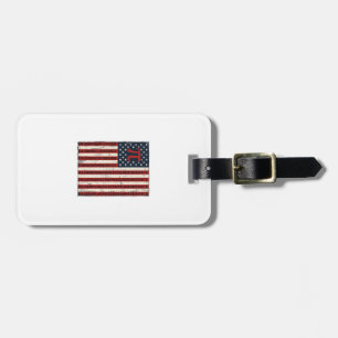 Vintage Pi American Flag Math Teacher Shirt Design Luggage Tag