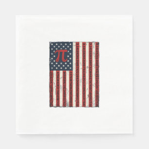 Vintage Pi American Flag Math Teacher Shirt Design Napkin