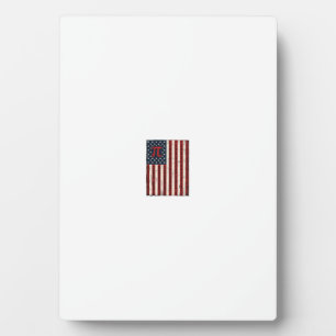 Vintage Pi American Flag Math Teacher Shirt Design Plaque