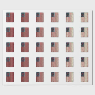 Vintage Pi American Flag Math Teacher Shirt Design Wrapping Paper