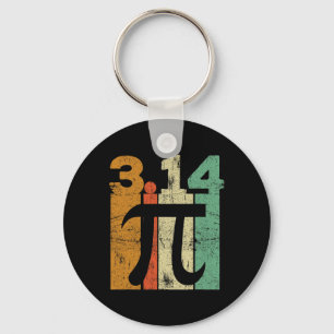 Vintage Pi Day Math Teacher 3.14 Retro Pi Funny Gi Key Ring