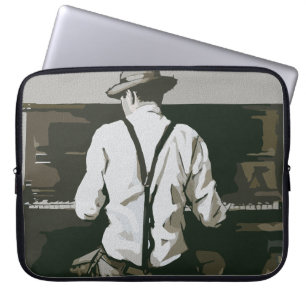 Vintage Pianist in Harmony Laptop Sleeve