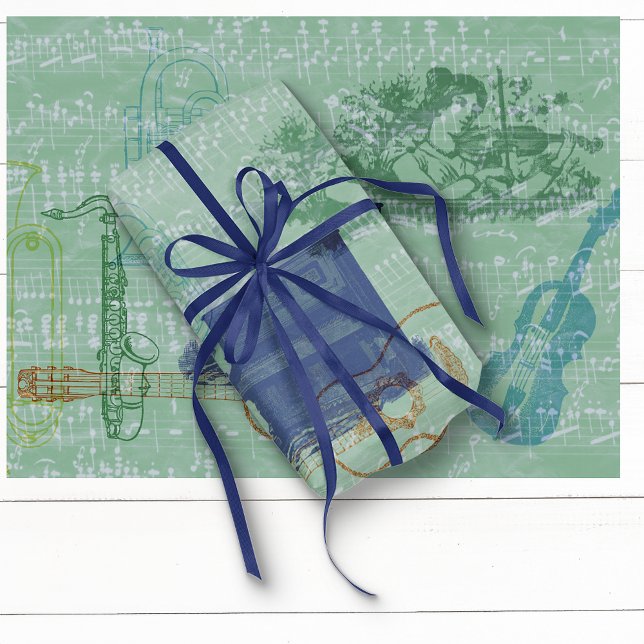 Vintage Piano and Other Musical Instruments Tissue Paper (Creator Uploaded)