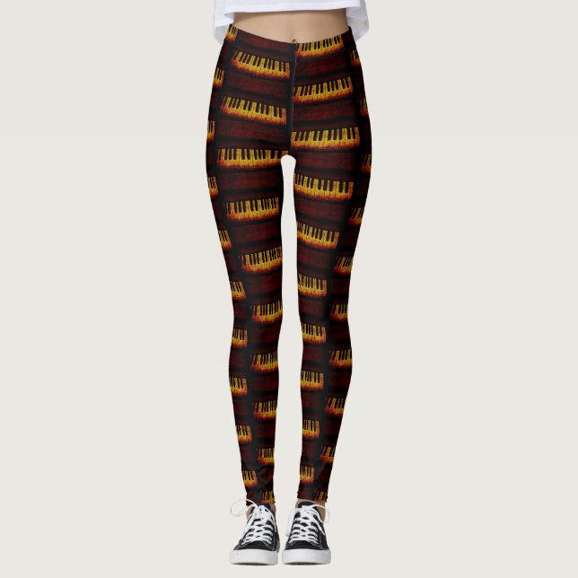 Vintage Piano Custom Leggings (Front)