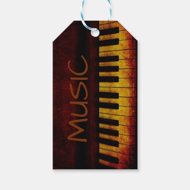 Vintage Piano Gift Tag (Front)