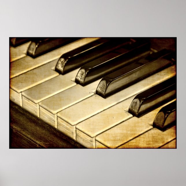 Vintage Piano Keys Poster (Front)