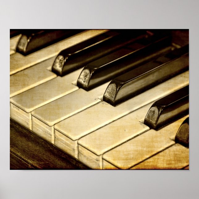 Vintage Piano Keys Poster (Front)
