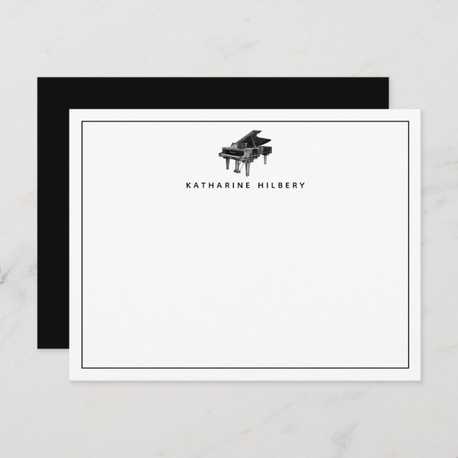 Vintage Piano Personal Stationery Note Card (Front/Back)