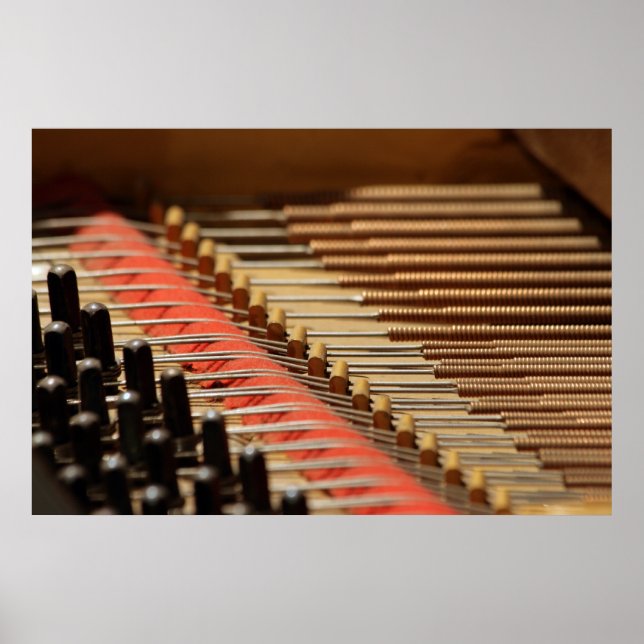 Vintage Piano Pinblock and Strings Print (Front)