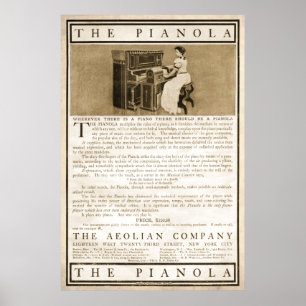 Vintage Pianola Ad from 1899 Poster