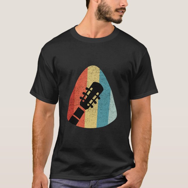 Vintage Pick Guitar Design T-Shirt (Front)