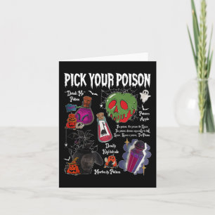 Vintage Pick Your Poison Halloween Party Spooky Card