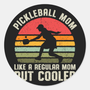Vintage Pickleball Mom Life Pickle Ball For Women  Classic Round Sticker