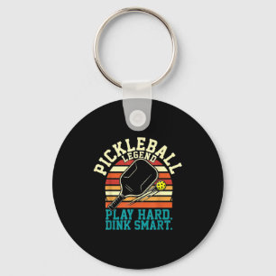 Vintage pickleball retro lines minimal classic key ring