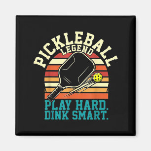 Vintage pickleball retro lines minimal classic magnet