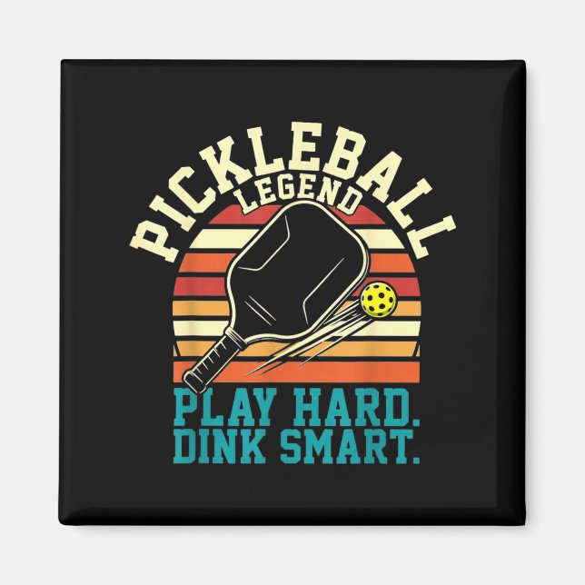 Vintage pickleball retro lines minimal classic  magnet (Front)