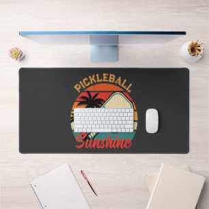 Vintage Pickleball Sunshine Club Retro Paddle Desk Mat