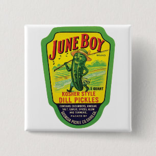 Vintage Pickles Food Product Label 15 Cm Square Badge