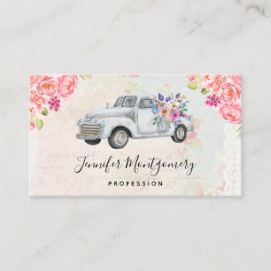 Vintage Pickup Truck Rustic Watercolor Business Card