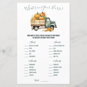 Vintage Pickup Truck What's in Your Purse? Game