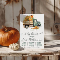 Vintage Pickup Truck with Pumpkins Baby Shower