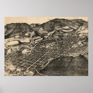Vintage Pictorial Map of Aspen Colorado (1893) Poster