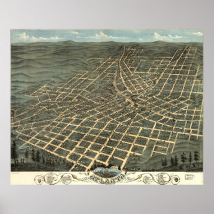 Vintage Pictorial Map of Atlanta (1871) Poster