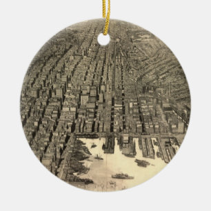 Vintage Pictorial Map of Baltimore (1912) Ceramic Tree Decoration