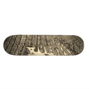 Vintage Pictorial Map of Baltimore (1912) Skateboard