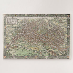 Vintage Pictorial Map of Birmingham England (1923) Jigsaw Puzzle