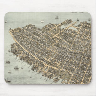 Vintage Pictorial Map of Charleston (1872) Mouse Pad