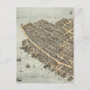 Vintage Pictorial Map of Charleston (1872) Postcard