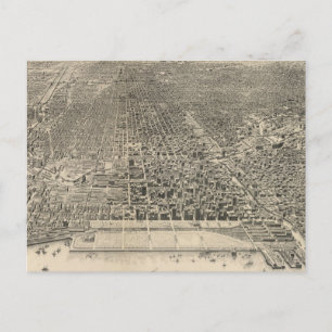 Vintage Pictorial Map of Chicago (1916) Postcard