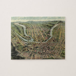 Vintage Pictorial Map of Cumberland MD (1906) Jigsaw Puzzle