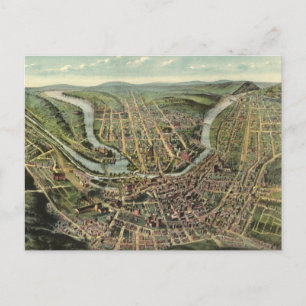 Vintage Pictorial Map of Cumberland MD (1906) Postcard