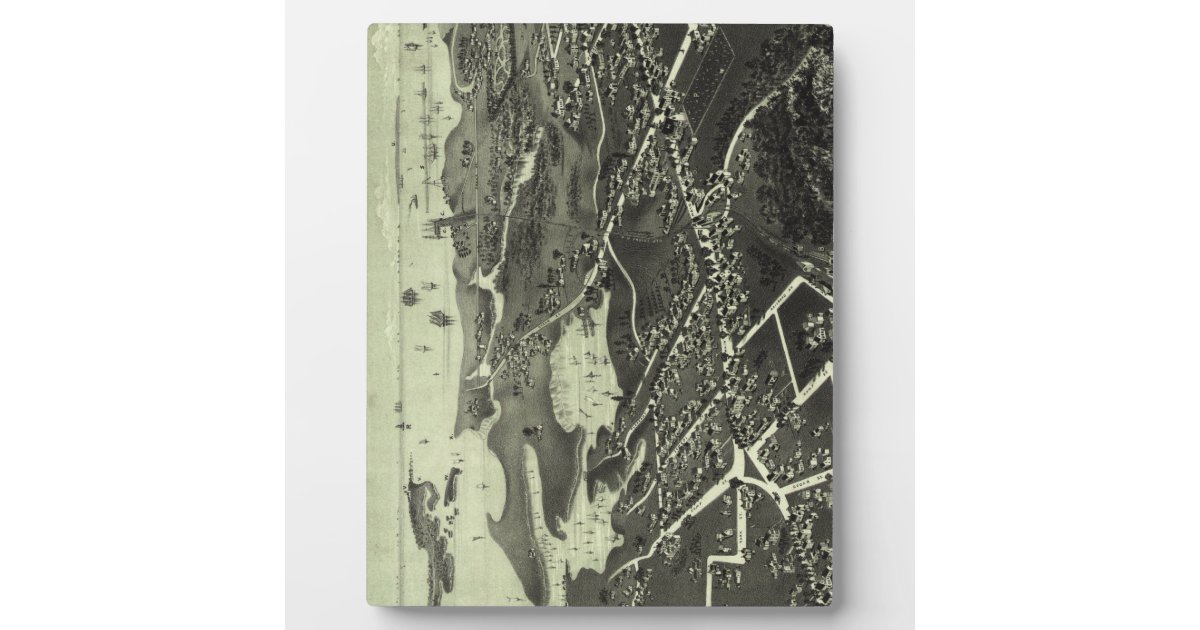 Vintage Pictorial Map of Hyannis MA (1884) Plaque Zazzle.co.nz