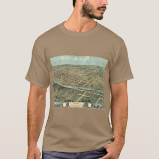 Vintage Pictorial Map of Iowa City 1868 Oversized T-Shirt