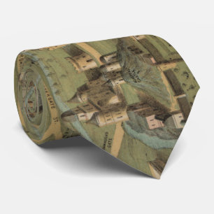 Vintage Pictorial Map of Jerusalem Israel (1871) Tie