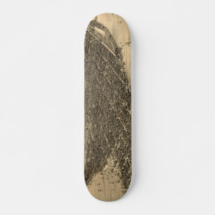 Vintage Pictorial Map of Key West FL (1884) Skateboard