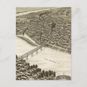 Vintage Pictorial Map of Laredo Texas (1892) Postcard