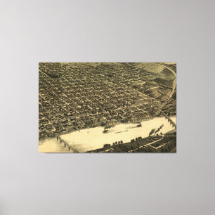 Vintage Pictorial Map of Little Rock (1887) Canvas Print