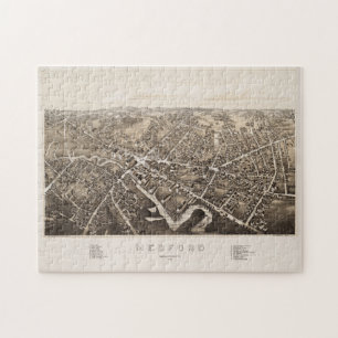 Vintage Pictorial Map of Medford Massachusetts Jigsaw Puzzle