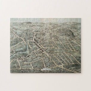 Vintage Pictorial Map of Northampton MA (1875) Jigsaw Puzzle