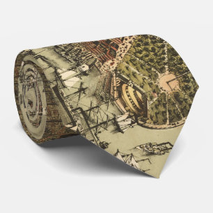 Vintage Pictorial Map of NYC and Brooklyn (1892) Tie