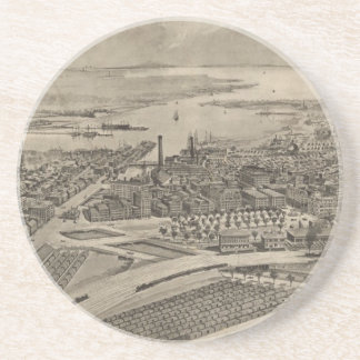 Vintage Pictorial Map of Providence RI (1896) Coaster