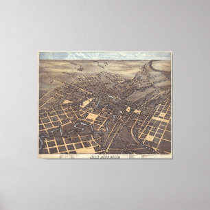Vintage Pictorial Map of San Antonio TX (1873) Canvas Print
