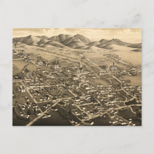 Vintage Pictorial Map of Santa Fe (1882) Postcard
