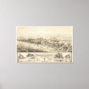 Vintage Pictorial Map of Sea Isle City NJ (1885) Canvas Print