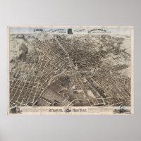 Vintage Pictorial Map of Syracuse New York (1874)